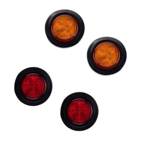 Nouvelle lanterne arrière à 4 LED, lanterne ronde avec bague en caoutchouc de 2 pouces, lanterne arrière pour camion, lanterne arrière en plastique, modèle YD-04 deng ALOVEZ (1/5)