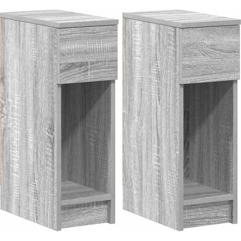 Maison Exclusive - Comodini con Cassetto 2 pz Grigio Sonoma 20x36x60 cm