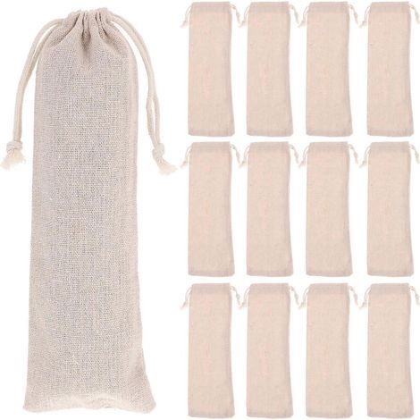 Set mit 20 praktischen Aufbewahrungsbeuteln aus Edelstahl für Strohhalme, Besteck (Gabeln, Löffel) usw. – 25,00 x 7,20 x 0,50 cm (1/4)