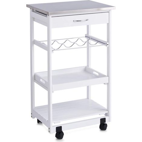 Carrello Organizer con Ruote e Piano in Acciaio (1/4)