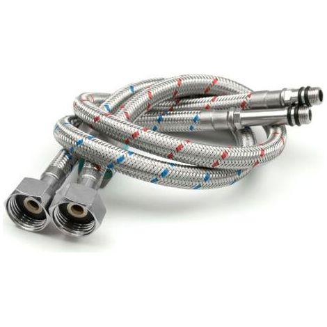 Lot de 2 raccords flexibles M10 x 1/2 – Longueur 600 mm – Acier inoxydable 304 tressé – Pression 10 bars pour mitigeur cuisine/lavabo (1/5)