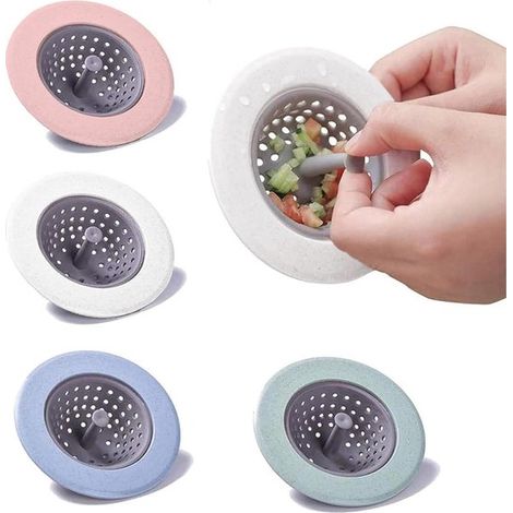 Además: Juego de 4 coladores de silicona para fregadero de cocina y baño: filtro de desagüe, protector de desagüe y colador antibloqueo. (1/5)