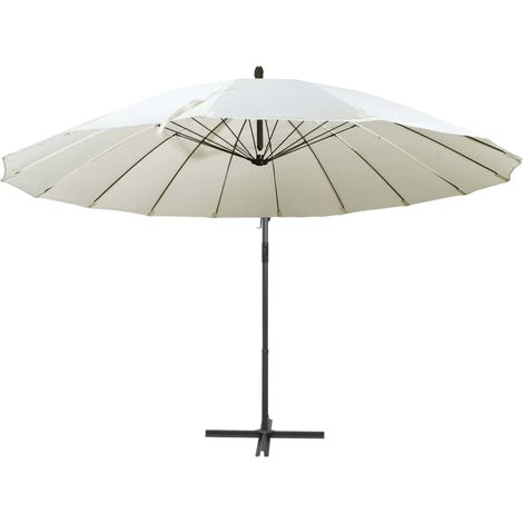 Parasol de jardin,Parasol suspendu avec poteau en aluminium Blanc 3 m CFW16320 (1/5)