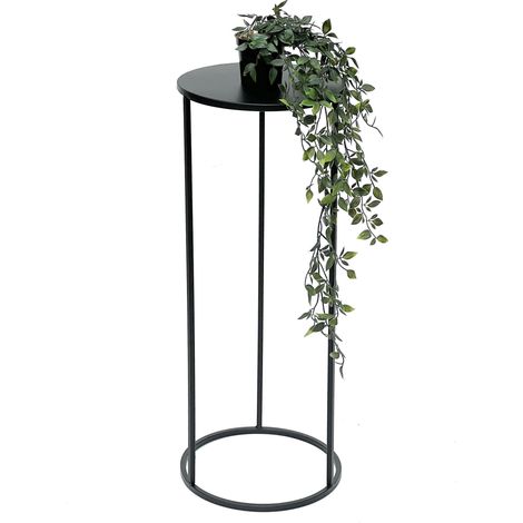 DanDiBo Blumenhocker Metall Schwarz Rund 70 cm Blumenständer Beistelltisch 96316 L Blumensäule Modern Pflanzenständer Pflanzenhocker (1/5)
