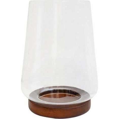 Harvey Tapered Dome Lantern - Walnut - L20 x W20 x H25.5 cm - Brown