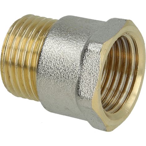 Accouplement laiton extérieur nickelé 1/2'' FM x 1/2'' FF