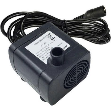 JT-180 DC 24V Miniatur-Tauchpumpe (bürstenlos) für Solarbrunnen und Aquarien: Leise Wasserumwälzpumpe, Fördermenge 350 l/h (1/5)