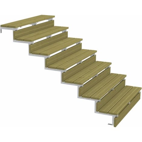Plus Außentreppe Kiefer/Feuerverzinkt 7 Stufen 120 cm breit Außentreppe (1/3)