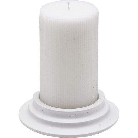 Candela cilindrica decorata cera dorica con piatto per ambienti -Candela green Ø 8 (1/4)