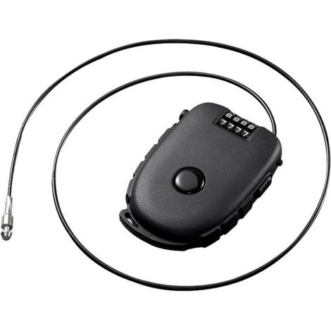 1 Antivol rétractable,Code 4 chiffres,Câble acier inoxydable,Coque ABS,Étanche,Pour casque vélo trottinette valise (1/5)