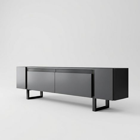 Modernes TV-Lowboard mit Metallbeinen Yildiz Antracite - Schwarz (1/5)