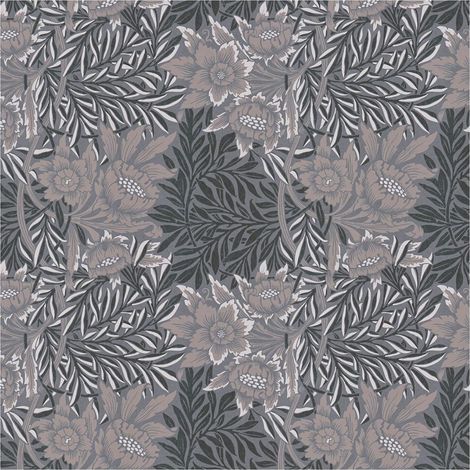 Flowers wallcovering wall Profhome 390585 non-woven wallpaper smooth with floral ornaments matt grey beige grey black white 5,33 m2 (1/5)