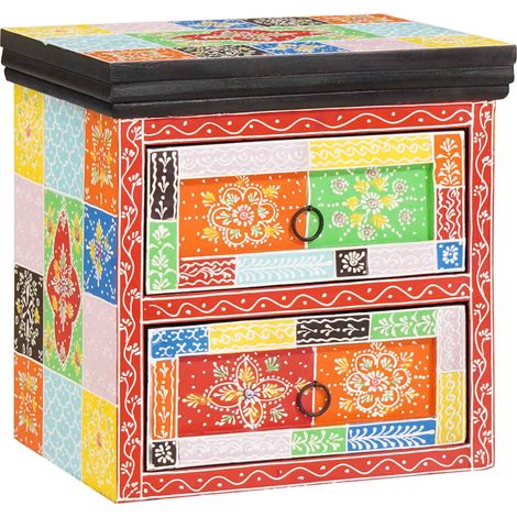 Cabinet de chevet avec tiroir 2 pcs-Lot de 2 Table de nuit-Table de chevet Multicolore 40 x 30 x 40 cm (1/5)
