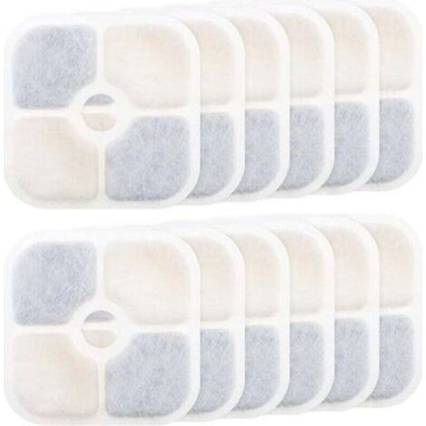 Filtri per fontanella da 12 pezzi - per Catit PIXI 43717 - Filtro a carbone attivo - Alta qualità - Purificante - Ricarica - Filtri per fontanelle per animali domestici - Rettangolari - Fontanella per