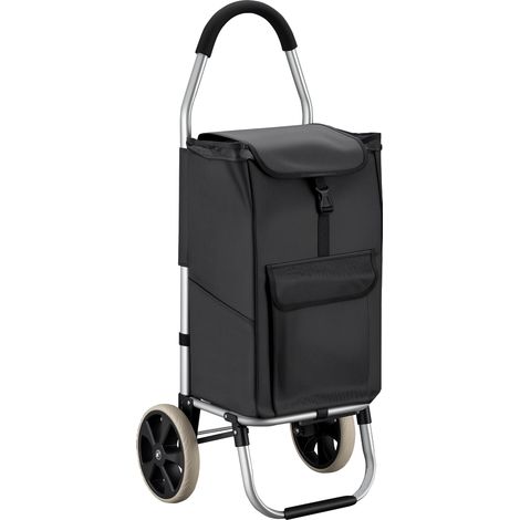 Wiltec Einkaufstrolley klappbar 36,5 x 44 x 103 cm bis 40 kg, Hackenporsche mit zwei Rädern, faltbarer Trolly Einkaufswagen mit Handgriff, Shopping Trolley mit großer Einkaufstasche