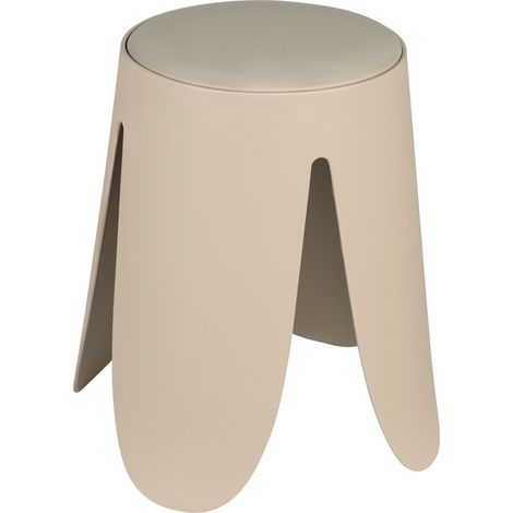 Sgabello per il bagno beige opaco con seduta imbottita e piedini antiscivolo Flores (1/4)