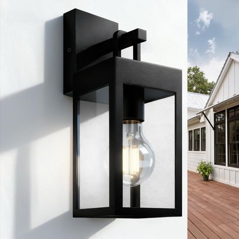 Applique murale extérieure, Acier Inoxydable Laterna E27, Noir (1/5)