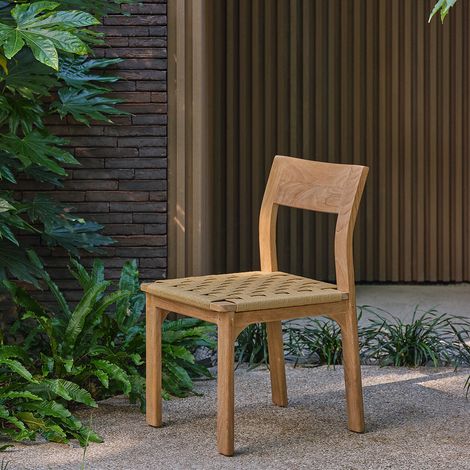 Chaise de jardin en teck et rotin (1/5)