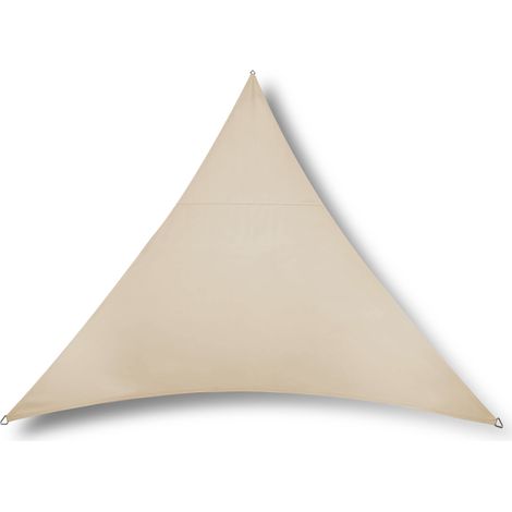 Voile d'ombrage triangulaire RIVAGE Grège - 5 x 5 x 5 m - Qualité Premium Jardiline (1/2)