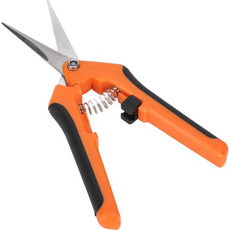 Cisailles de jardin à ressort, verrouillage latéral, à pression automatique, en acier inoxydable, orange (1/5)