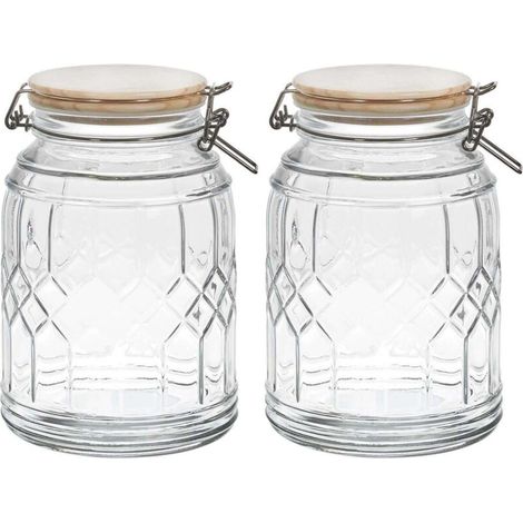 Bocal De Conservation Couvercle En Bois 1.8l (1/3)