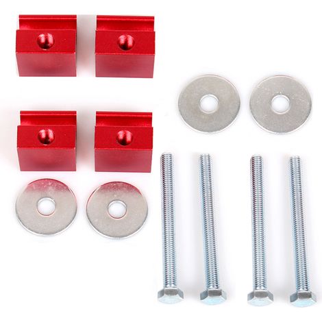 Auto-Modifikationsteile, J-Haken aus Aluminiumlegierung, Kreuzverriegelungen, Werkzeugkastenhalterungen für Pickups, 4er-Pack (2er-Pack) – Rot (1/4)