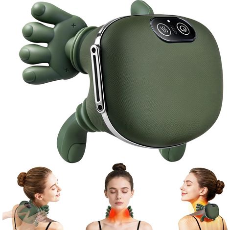 Beheizbares Handmassagegerät – Tragbares beheizbares Massagegerät – Bionisches Kopf-, Hand-, Nacken- und Schultermassagegerät – Nackenwirbelsäulenmassagegerät (1/5)