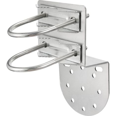 Support de serrage pour mât d'antenne avec boulons en U, support d'antenne universel en métal, double pince en forme de U, pour antennes GPS, mâts de drapeau et stations de base (1/5)
