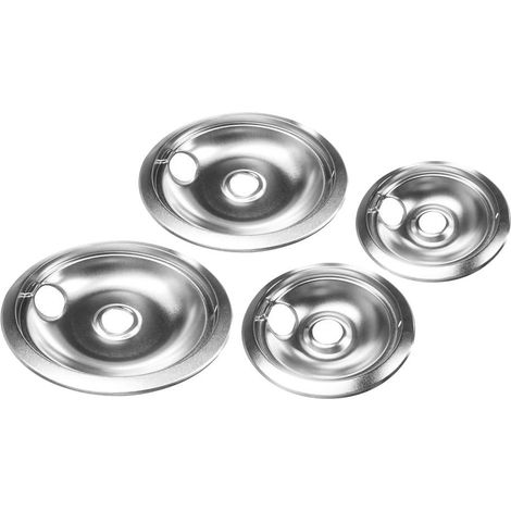4 Bol de récupération pour cuisinière, 2 petits et 2 grands 8 pouces, Finition chromée, Pour four électrique (1/5)