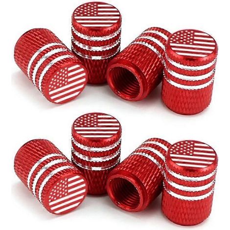 Pneus avec drapeau américain, valves, bouchons de protection anti-poussière, bouchons pour voiture et moto