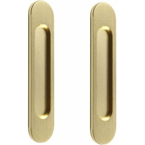 Poignée de porte coulissante ovale autocollante, sans poinçon, adaptée aux portes de grange coulissantes, fenêtres, placards (18 cm Or brossé) (1/4)