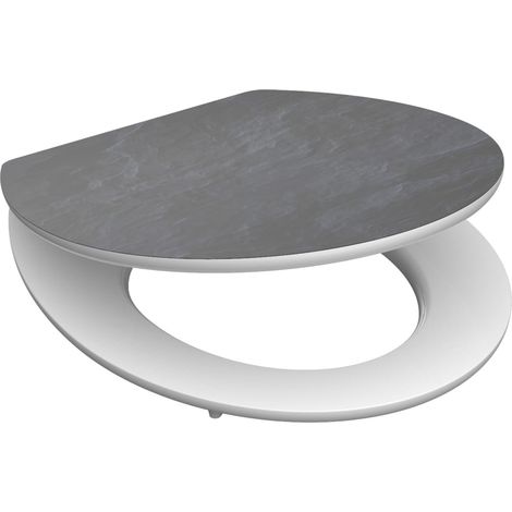 Tavoletta WC Lucida con Chiusura Ammortizzata BLACK STONE MDF SCHÜTTE (1/5)