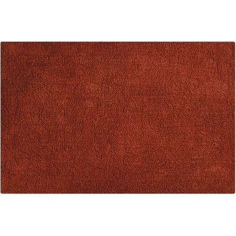 MSV – Tapis de bain en coton 45x70cm – Couleur terracotta – Lavable à 30° – Adapté pour chauffage au sol – Séchage rapide