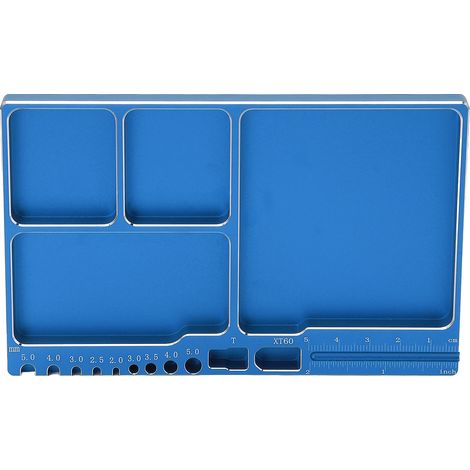 Plateau magnétique en alliage d'aluminium pour vis, pièces magnétiques, réparation RC, bleu (1/5)