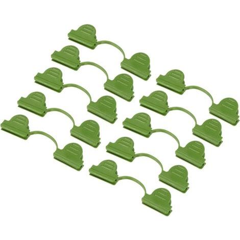 10 attaches pour plantes grimpantes, pour tuteurs 16 mm, fixation tiges au support – Pour tomates, haricots, vignes, rosiers, plastique souple, réutilisable, évite abîmer plantes (1/3)