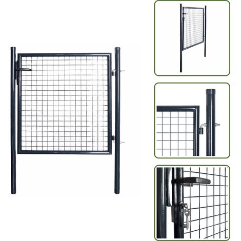 Puerta de jardín 100x100 cm - vidaXL Puerta de jardín de malla acero galvanizado 100x100 cm gris -