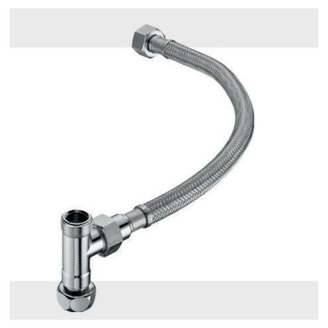 Kit de raccordement flexible, pour thermostat à robinet d'équerre, chromé SCHELL