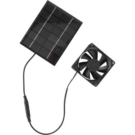 Ventilateur Solaire 2W pour Serre et Abri de Jardin, Extracteur d'Air Silencieux pour Panneau Photovoltaïque, Aération Efficace et Économe en Énergie (1/4)