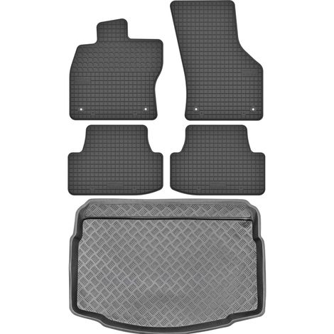 Ensemble de tapis de sol en caoutchouc pour Volkswagen Golf VII Hatchback (2012-2020) + tapis de coffre
