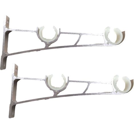 2pièces Tringle À Rideau En Métal Robuste, Support De Tringle À Rideaux, Double Tringle À Rideau Pole Holder, Support Rideau, Support De Tringle À Rideau En Aluminium, Support De Tringle À Rideau Or R (1/2)