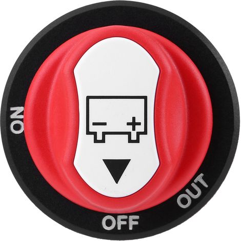 Coupe-batterie sectionneur 50V max 50A continu 75A intermittent ON/OFF universel voiture 4x4 camion moto bateau ABS métal noir rouge blanc 1 pièce (1/5)