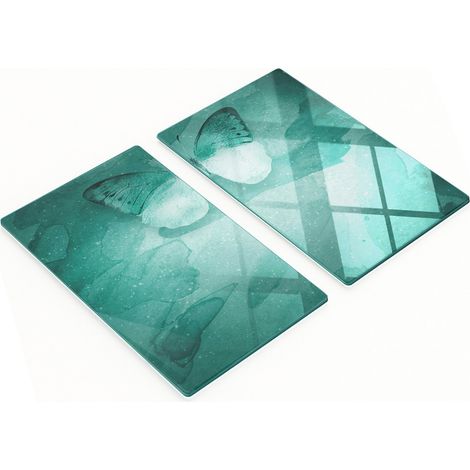 Juego de tablas de cocina de vidrio templado con dise帽o de mariposas, 2 x 30 x 52 cm.