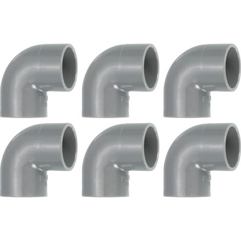 1/2" Coude À 90 Degrés, 6 Pcs Raccord PVC 2 Voies Coude Angle Droit Adaptateur Sortie Latérale Raccord PVC Connecteurs Pour DIY Construction Meubles, Gris (1/5)