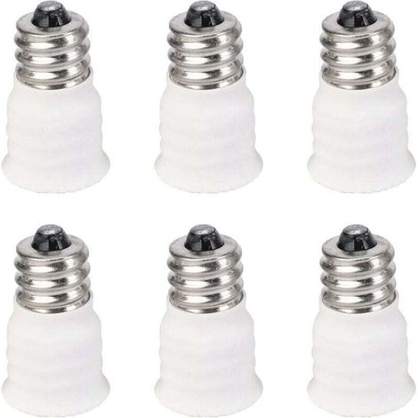6er-Pack E12 auf E14 Weißer LED-Lampenkonverter, XU, Lampenfassungsadapter, Lampensockelwechsler, hohe Qualität - KZQ