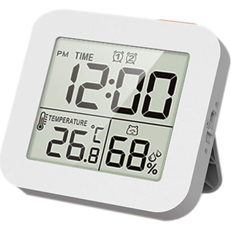 Wasserdichter digitaler Wecker, Thermometer-Hygrometer, Innenraum-Hygrometer, Temperatur- und Feuchtigkeitsmonitor, Sensoranzeige, XXW-LCD-Bildschirm (1/4)