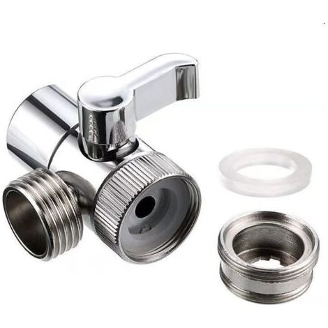 HOXILEELEO - Composants de pommeau de douche, adaptateur de douche, inverseur, système de douche, remplacement de robinet d'évier pour cuisine ou salle de bain M22 x M24 (1/5)