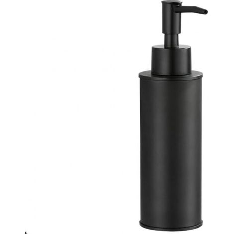 Distributeur de Savon Rond Noir sur Pied Élégant pour Shampooing et Savon, Pour Salle de Bain et Cuisine