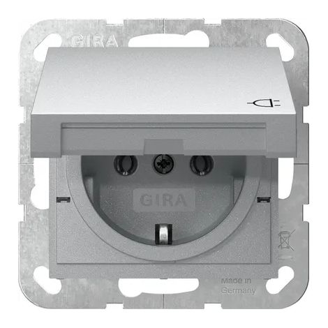 Gira SCHUKO-Steckd. KD System 55 F Alu [445426], 4454 26