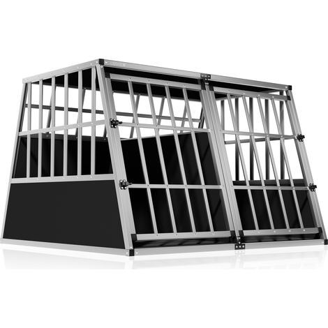 Cage de transport pour animaux XXL – Aluminium et MDF – 2 portes verrouillables – Bonne aération – Adaptée aux voitures Break – Cadoca (1/8)