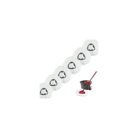 6 testine di ricambio per mocio Vileda O-Cedar Turbo 2 in 1 EasyWring & Clean, compatibili con le ricariche Vileda. (1/4)